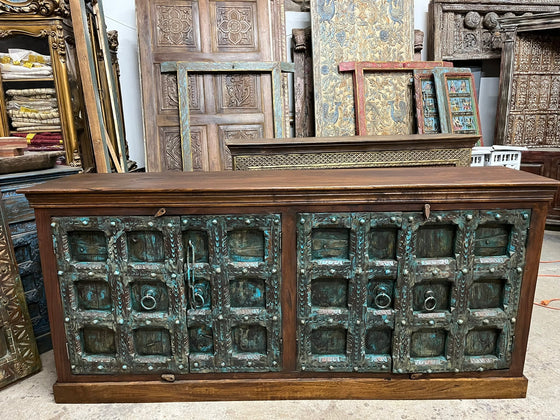Antique Buffet Sideboard TV Stand Distressed Farmhouse Credenza 82