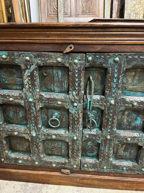 Antique Buffet Sideboard TV Stand Distressed Farmhouse Credenza 82