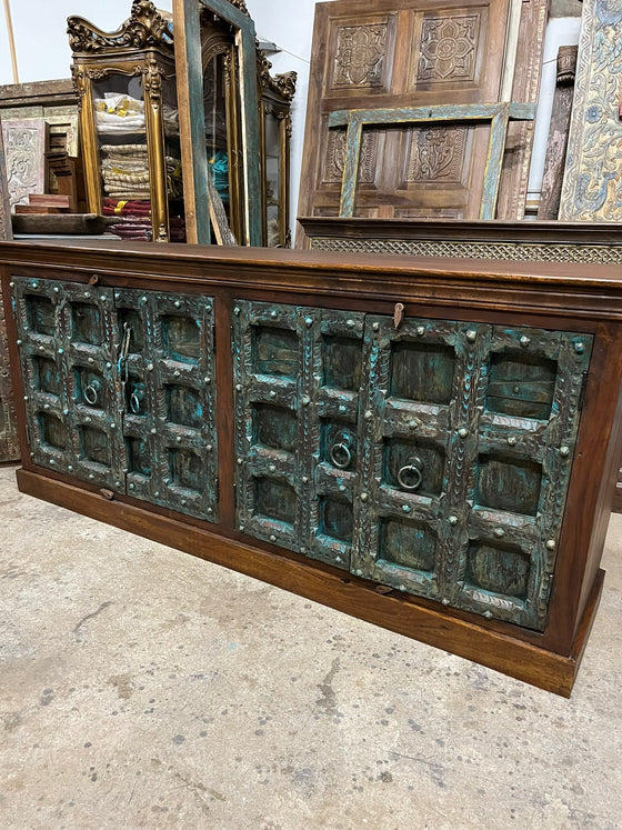 Antique Buffet Sideboard TV Stand Distressed Farmhouse Credenza 82