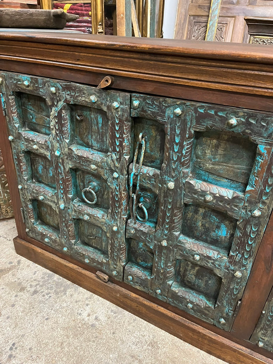 Antique Buffet Sideboard TV Stand Distressed Farmhouse Credenza 82