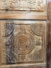 Floral Carved Wooden Doors Midcentury Modern Sliding Barn Doors 96x36