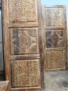 Floral Carved Wooden Doors Midcentury Modern Sliding Barn Doors 96x36