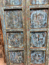 Antique Arched Door Panels Blue Cottage Farmhouse Doors 96x44