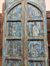 Antique Arched Door Panels Blue Cottage Farmhouse Doors 96x44