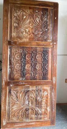  Artistic Carved Door, Reclaimed Wood, Indian Door, Barndoor, Sliding door, 84x36