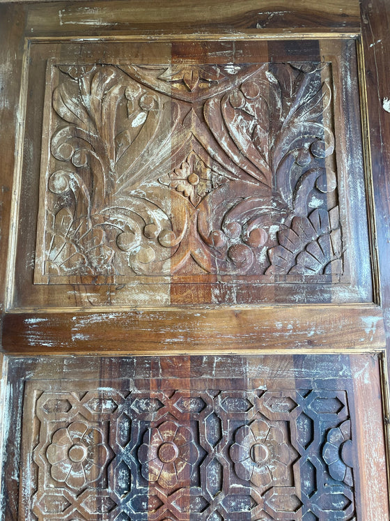 Artistic Carved Door, Reclaimed Wood, Indian Door, Barndoor, Sliding door, 84x36