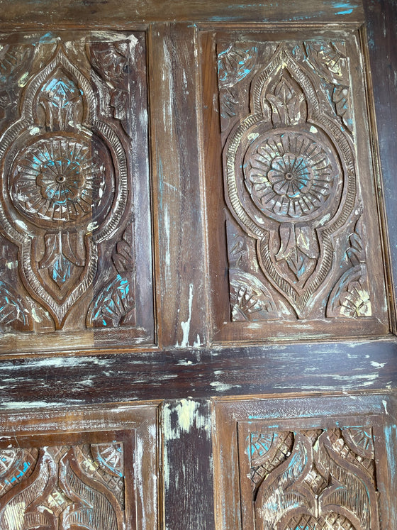 Vintage Pantry Door Hand Carved Wooden Door Rustic Barndoor 84x36