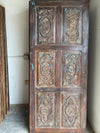 Vintage Pantry Door Hand Carved Wooden Door Rustic Barndoor 84x36