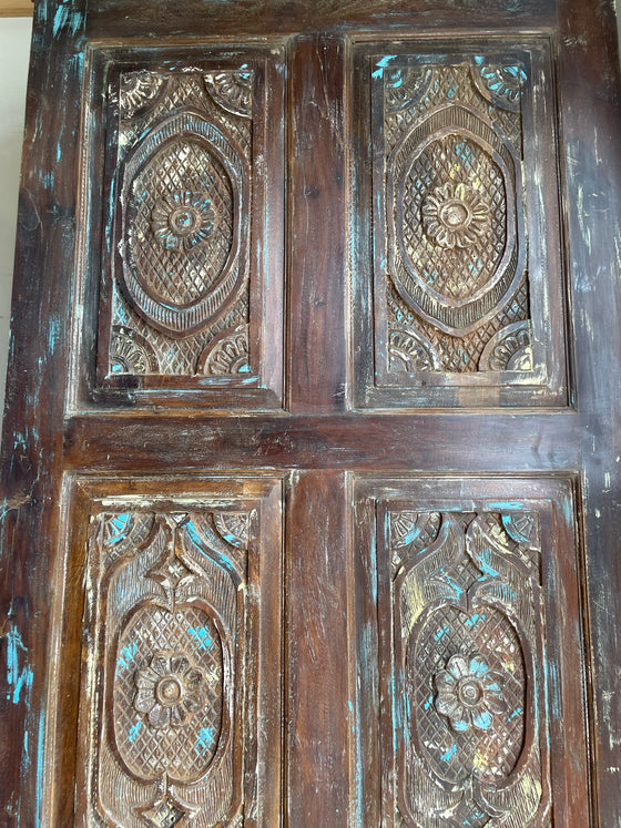 Vintage Pantry Door Hand Carved Wooden Door Rustic Barndoor 84x36