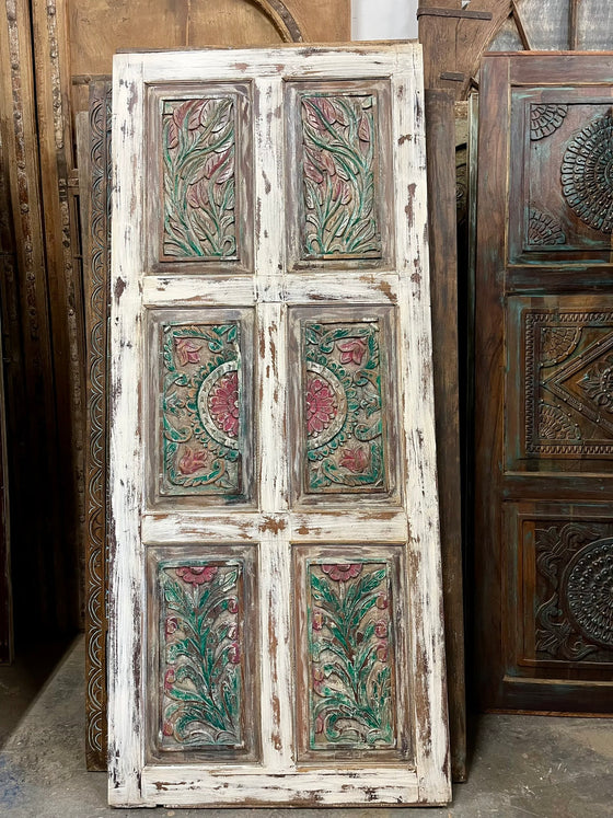 Vintage Carved Barn Door Boho Farmhouse Door 84x36