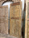 Lotus Mandala Carved Sliding Barn Door Vintage Indian Statement Door 80x28