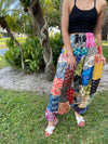 Women Harem Patchwork Hippie Pant, Blue Cotton Pants, Baggy, Yoga Pants S/M/L