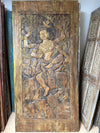 Vintage Carved Wall Panel Shiva Riding Nandi Accent Wall Decor Barn Door 84x41