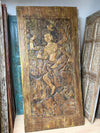 Vintage Carved Wall Panel Shiva Riding Nandi Accent Wall Decor Barn Door 84x41