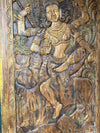 Vintage Carved Wall Panel Shiva Riding Nandi Accent Wall Decor Barn Door 84x41