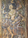 Vintage Carved Wall Panel Shiva Riding Nandi Accent Wall Decor Barn Door 84x41