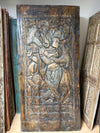 Krishna Carved Wall Panel Barn Door Brown Reclaimed Wood Home Wall Art 84x41