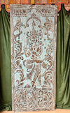 Krishna Carved Wall Art Turquoise Accent Door 83