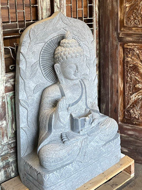 Blessing Bowl Buddha Statue, Garden Buddha Sculpture, Budha Garden Sanctuary