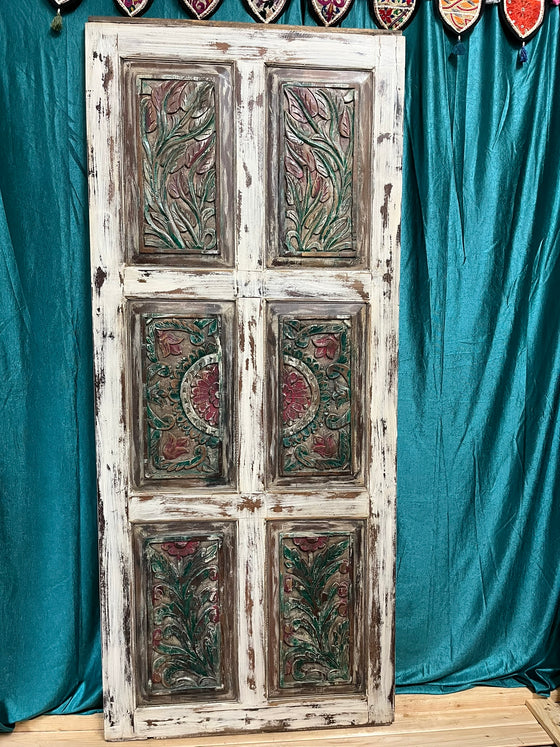Vintage Carved Barn Door Boho Farmhouse Door 84x36