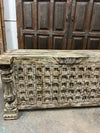 Vintage Tall Console Table Distressed Carved Entryway Accent TV Table