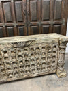 Vintage Tall Console Table Distressed Carved Entryway Accent TV Table