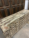 Vintage Tall Console Table Distressed Carved Entryway Accent TV Table
