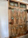 Antique Door Carved Exterior Teak Veranda Double Door Original Hardware