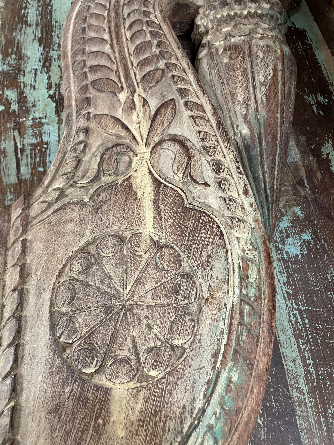 Antique India Architectural Corbels Bracket, Rustic Unique Birds, Carved Wood Wall Accents