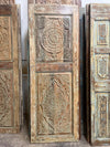 Lotus Mandala Carved Sliding Barn Door | Vintage Reclaimed Wood Statement Door 80