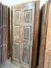 Antique Carved Double Doors Hinged or Sliding Barn Door Reclaimed Pantry Door 80