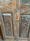 Antique Carved Double Doors Hinged or Sliding Barn Door Reclaimed Pantry Door 80