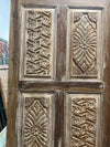 Antique Floral Carved Single Wooden Door Reclaimed Barn Door Hinged or Sliding Door 80