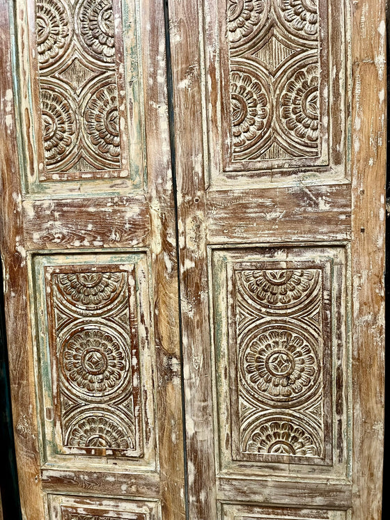 Antique French Doors Vintage Carved Architectural Indian Doors 81x42
