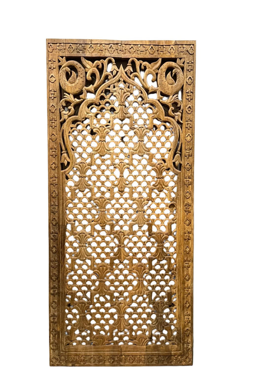 Hand Carved Moorish Lattice Wood Double Door Room Divider 80