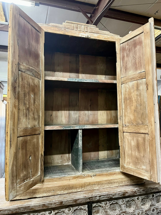 Antique Armoire Hand Carved Small Cabinet Home Decor 45