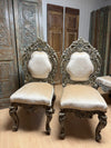 Antique Carved Wood Chairs, Pair of Ornate Rococo Vintage Accent Chairs