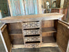 Midcentury Whitewash Carved Sideboard Buffet Dresser Boho Credenza Chest 59x35