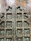 Antique Jharokha Doors Rustic Carved Teak Farmhouse Double Doors 81