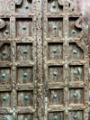Antique Jharokha Doors Rustic Carved Teak Farmhouse Double Doors 81