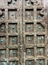 Antique Jharokha Doors Rustic Carved Teak Farmhouse Double Doors 81