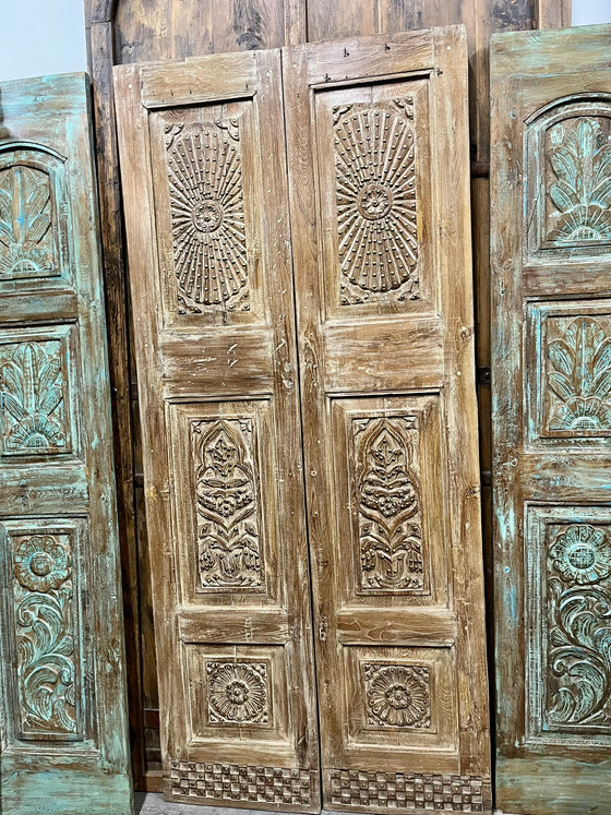 Antique Carved Door Panels Cottage Closet Double Doors 80X35