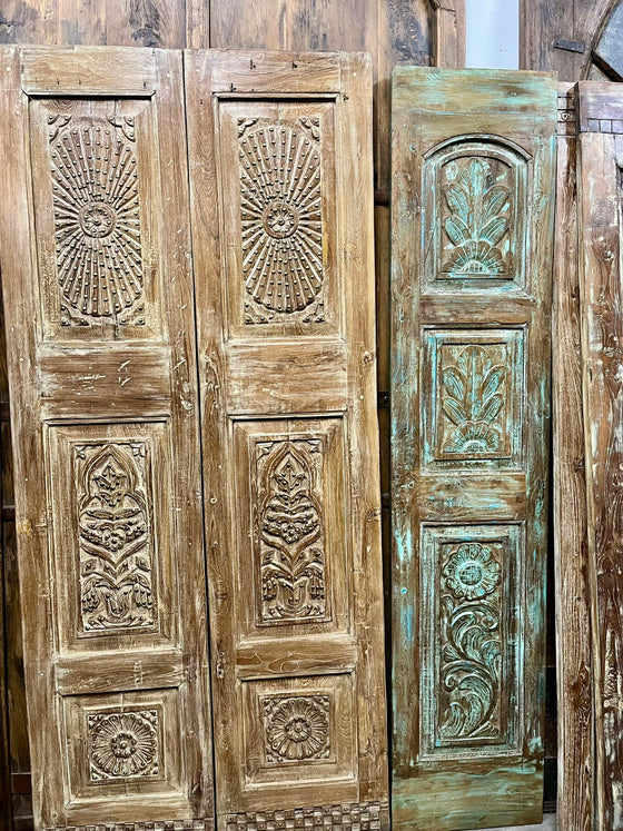 Antique Carved Door Panels Cottage Closet Double Doors 80X35