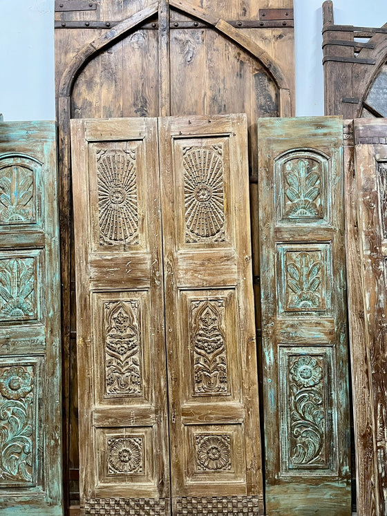 Antique Carved Door Panels Cottage Closet Double Doors 80X35
