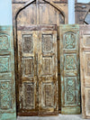 Antique Carved Door Vintage Reclaimed Wood Double Doors 80x33