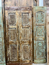 Antique Carved Door Vintage Reclaimed Wood Double Doors 80x33