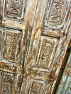 Antique Carved Door Vintage Reclaimed Wood Double Doors 80x33