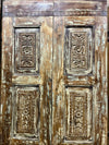 Antique Carved Door Vintage Reclaimed Wood Double Doors 80x33