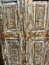 Antique Carved Door Vintage Reclaimed Wood Double Doors 80x33