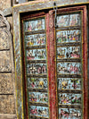 Antique Indian Door, Rustic Blue Painted Garden Doors, Hand carved Teak, Exterior Doors